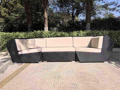 Chine Meubles de terrasse siège salon extérieur canapé en rotin noir en osier canapé de jardin de luxe meubles d'extérieur canapés de patio ensemble de meubles YS8000 à vendre