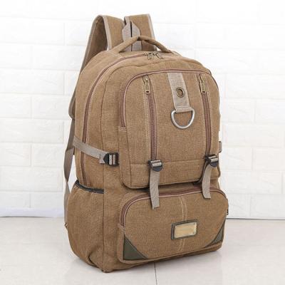 China Factory BSCI Canvas Waterproof Backpack Outdoor Travel Bag Washed Men's Canvas Backpack for sale