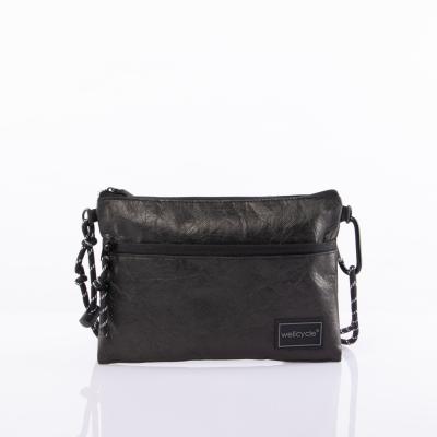 China Factory Daily Used Newspaper Used BSCI Mini Canvas Single Shoulder Bag Square Body Messenger Bag Black Cross Small Size Men's Bag Men for sale