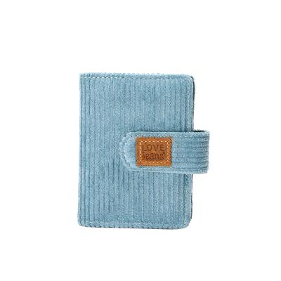 China High Quality Durable Corduroy Credit Card Wallet New Arrival Corduroy Durable Simple Card Case Cloth Portable Card Holder for sale