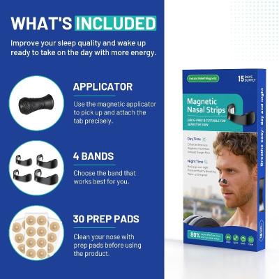 Chine Bandes nasales magnétiques augmentent la respiration réduisent le ronflement Kit de dilatateur de nez pour le sommeil et le sport à vendre