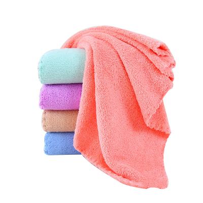 China Wholesale customized edgeless soft towel safe for kids logo microfiber towel dry hair for sale