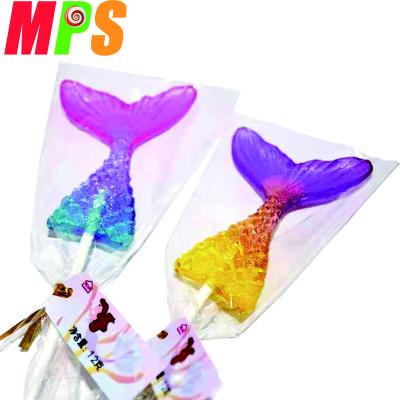 中国 Full Size Customizable Label Fish Tail Shape Vegan Sugar Free Lollipop 販売のため