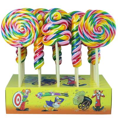 中国 Natural Colorful Lollipop Rainbow Fruity Flavor Swirl Sweet Windmill Lollipop 販売のため