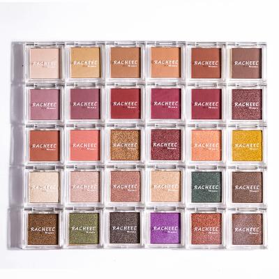China RACHEEL Waterproof Monochrome Eyeshadow Palette With A Variety Of Colors OEM Custom Eyeshadow Makeup Waterproof / Mineral Pigments / Dry Highs for sale