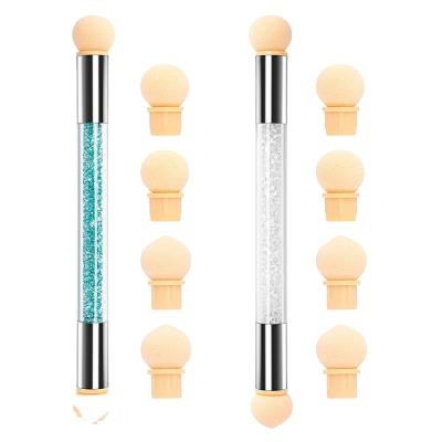 China 2 Piece Nail Dual Gradient Personal Care Sponge Nail Art Tool Shading Pen for sale