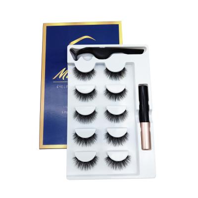 China 2022 Newest Styles Natural False Eyeliner Long Eyelashes Magnetic Set Private Label for sale