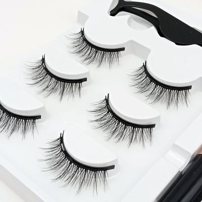 China Long Natural Wholesale Private Label 5/10 Magnets False Eyelashes Eyeliner Set for sale