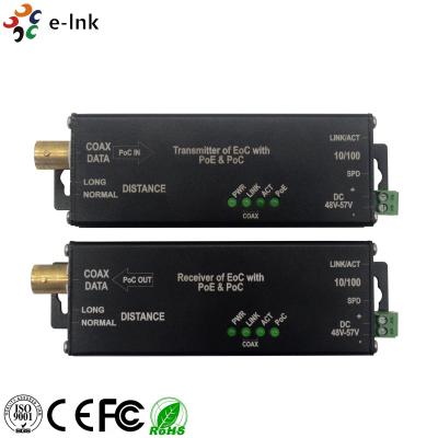 Chine Ethernet d'EOC 10/100Base-TX au-dessus de la caisse en aluminium de port coaxial du supplément RJ45 avec le POC à vendre