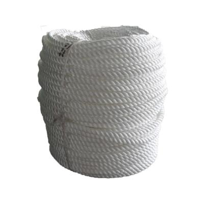 China 3 Strand White Polyester Mooring Rope For Narrowboats , 220 Meters Cordage Rope for sale