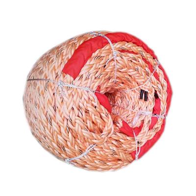 China 9 Inch 8 Strand Mooring Rope Super Danline , Orange Polysteel Marine Mooring Rope for sale