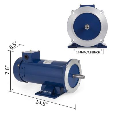 China DC Motor 1HP 56C 12V Rated Speed 1750 Rpm Totally Enclosed Permanent Magnet Electric Motor for sale