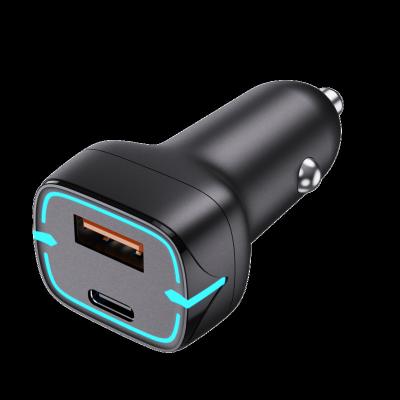 China High Speed USB Car Charging 20W Charger 3A Palladium Type C Car Charger USB Mobile Phone Charger Adapter In Car For iPhone Xiaomi Huawei for sale