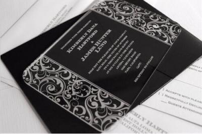 Chine Présentoirs acryliques clairs de luxe/cartes uniques d'invitation de mariage à vendre