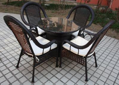 Chine Tableau noir de rotin et meubles extérieurs de café réglés par chaises avec quatre Seat à vendre