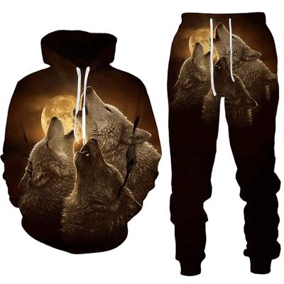 China Dropshipping Anti-wrinkle Print Custom Made On Demand Slim Fit Hoodie And Jogger Set Printing For Men for sale