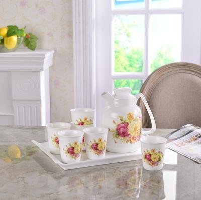 China Factory direct sales bone china ceramic sustainable cold water jug high end teapot set for sale