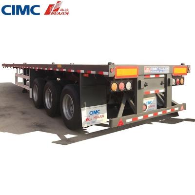 Chine Tracteur de débarquement standard 3 axe 40ft conteneur semi-remorque plat avec peinture KTL à vendre