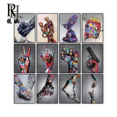 China The Noise Waterproof Home Aesthetic Nordic Style Dog Balloon Decor Decorative Poster Prints Modern Banksy Noise Graffiti Wall Art Painting for sale