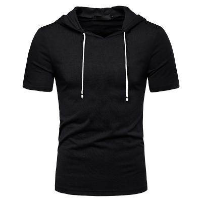 China Anti-Wrinkle Custom Mens T-Shirts 100% Cotton Fitted Neck Graphic Breathable Hooded Tees for sale