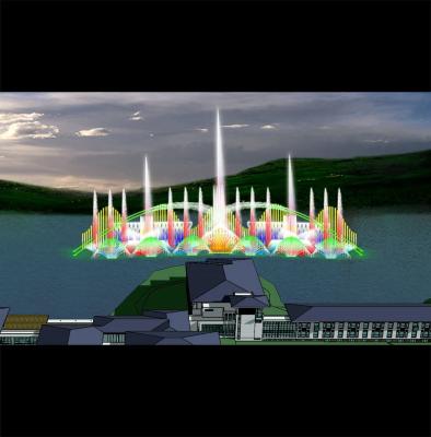 Chine Stainless Steel Pond Digital Water Curtain Fountain Customized Design à vendre