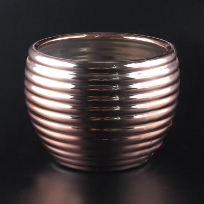China Gold Silver Fancy Planters Minimalist Plated Ceramic Flower Pots for sale