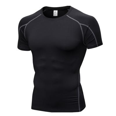 China Casual Fitness Sports Elastic Apparel Bodybuilding Athletic Men's Running T-Shirts for sale