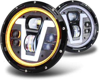 China 50w Super Bright Durable Die Casting Aluminum DRL & Amber Halo Turn Signal 7