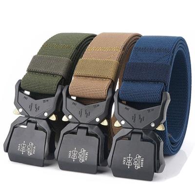 China Custom Made Men Buckles Tactical Belt Designer Amazon Waist Polyester Canvas Outdoor Heavy Duty Adjustable Cloth Gym Adjustable Wholesale for sale
