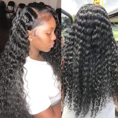 China Brazilian Deep Wave Transparent 13X4 Lace Frontal HD Wig HD Lace Front Women 4X4 Deep Wave Lace Closure Wig Human Hair Wigs For for sale