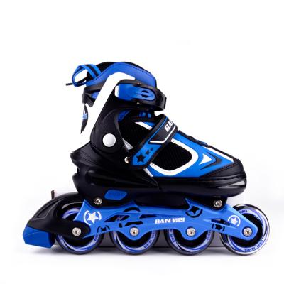 China PVC & High Quality Professional Four Wheel Roller Speed Roller MESH Patines Blue Skates Shoes for sale