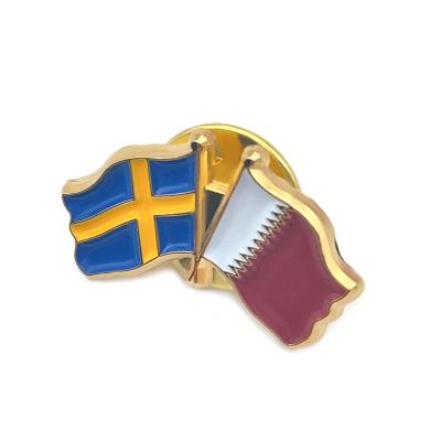 China Custom USA Country Flags Printed Enamel Pin Metal Lapel Pins For Clothes for sale