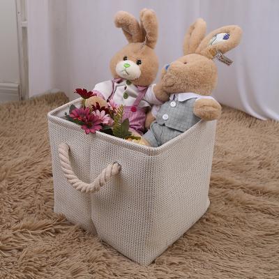 China Simple folding storage box clothing fabric storage cube baby gift set folding box with animal embroidery for sale