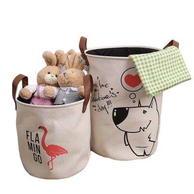 China Simple Foldable Animal Picture Storage Cute Felt Basket For Baby Toys Household Nursery Other Storage Boxes for sale