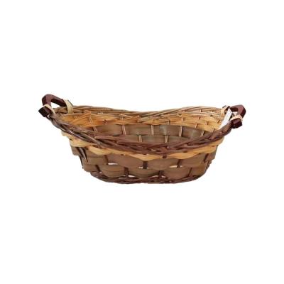 China New Handmade Wicker Eco-Friendly Tray Wicker Woven Basket Food Organizer for sale