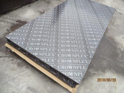 China CROWNPLEX brand film faced plywood,poplar core.Brown film faced Plywood.18mm cheap poplar crown brand film faced plyw for sale