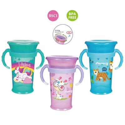 China BPA Free No Puddle 2-Handle 360 Degree Natural Drinking Cup For Baby PP Shaping Cup For Toddlers 7oz /210ml for sale