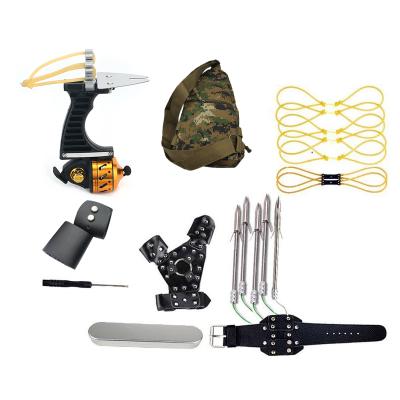 China Slingshot Set High Speed Fish Shooting Catapult Elastic Band Fish Suit Outdoor Hunting High Elastic Slingshot for sale