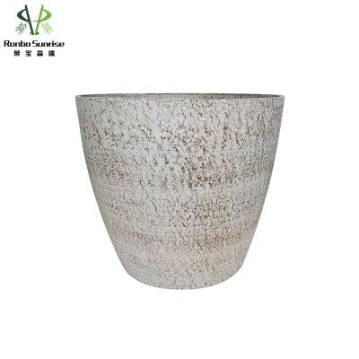 China Nordic Style Light Garden Sunrise Ronbo Texture Planter Macetas Decorative Stone Indoor Plastic Pots for sale