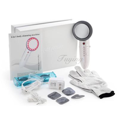 China Wholesale Weight Loss Beauty Equipment Home Use 6 in 1 Mini Handheld Galvanic RF Vacuum Ultrasonic Cavitation Slimming Machine for sale