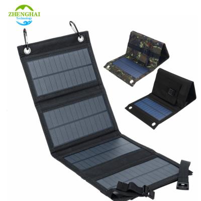 China Solar Power System 10W USB Solar Panel Folding Power Bank Outdoor Camping Hiking Phone Charger Portable Foldable Solar cell Panel for sale