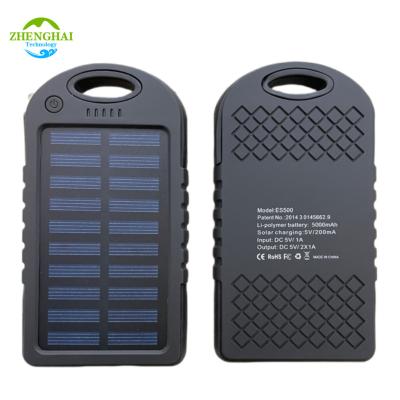 China Quick Charge Support Mini Portable Solar Panels Power Bank 5000Mah for Mobile Phone Waterproof Solar Panel Key Chain Powerbank Solar Charger for sale