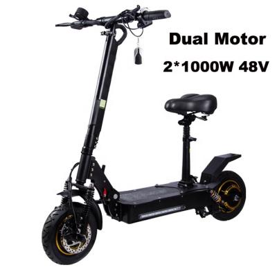 China 2000W 48V Lithium Battery Double Motor Scooter .two wheel 10 inch 10