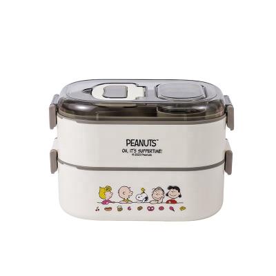 China All Snoopy insulated lunch box Stainless steel single-layer double-layer lunch box for women to work special lunch box set for sale