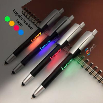 China Promotional Led Pen light up ballpen promotional kugelschreiber pen logo customized pen with logo for sale