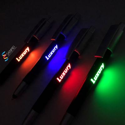 China Promotional Led Pen light up kugelschreiber ballpen pen logo promotion customized pen for sale