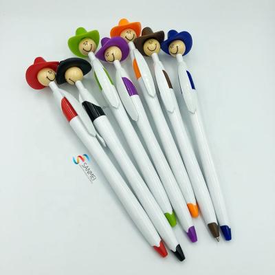 China Promotional Pen Promotional Javelin Style Smile Face Cowboy Print Pens Tip With Logo for sale