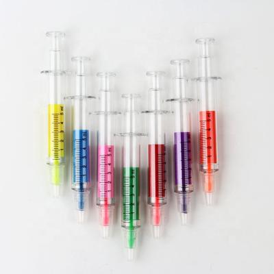 China office & School Markers Novelty Syringe Highlighter Bar Pen Logo For Doctor Promotion for sale