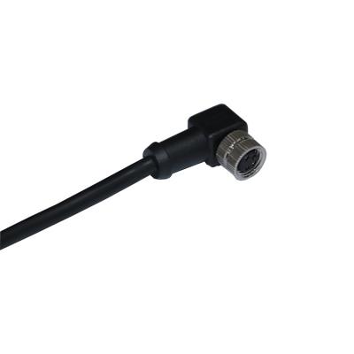 China Industrial Automation Equipment 10m PVC Electrical Cables 5pin 6pin M8 Connector Black 90 Degree Angled Metal Female Circular Sensor M8 Waterproof Connector for sale