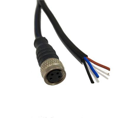 China Gold Plating IP67 M8 M8 Sensor Connector 4-Pin Connector 2m Electrical Cable Injection Molding Copper Straight Female Round Inline Connectors for sale